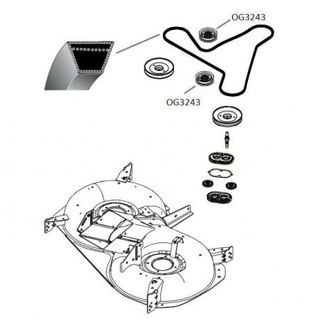 Pasek napędu noży Husqvarna CTH184T, TC142, nr. 532445880, 532445886, 583581601