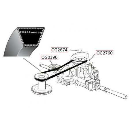 Pasek klinowy napędu jazdy Castel Garden F72, F125H, F72, XF130HD, XF135HD Tuff-Torq K46 nr 135061404/0