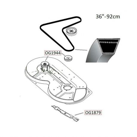 Pasek napędu kosiska Husqvarna R13C, R15C nr 5442389-01