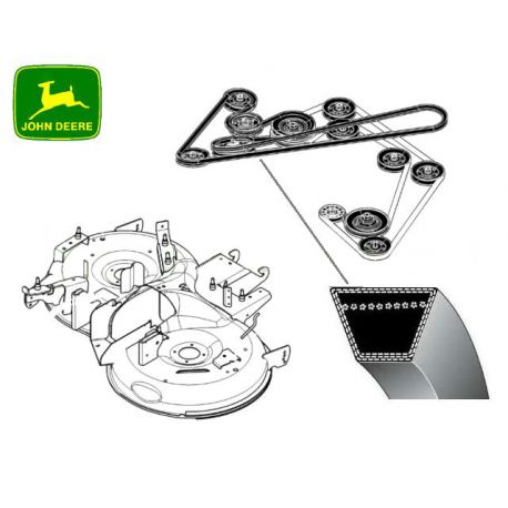 Pasek napędu noży John Deere X350R - górny nr M177737