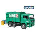 Zabawka Bruder - zielona śmieciarka MAN