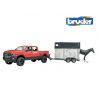 Zabawka Bruder 02501 - Dodge RAM z przyczepką z koniem