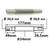 Lewy wałek piasty noża Viking MT540, MT545, MT580, MT585 nr 61257020700