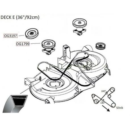 Pasek noży MTD JE130, JE145, RH125/92, RH155B. Junior 125, Spider 92RD, LTEX92A. nr. 754-0479, 754-04087