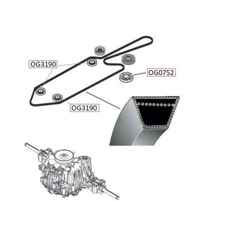 Pasek 1/2''x115" jazdy Husqvarna CTH164, CTH184, TC238 nr. 5324427-81