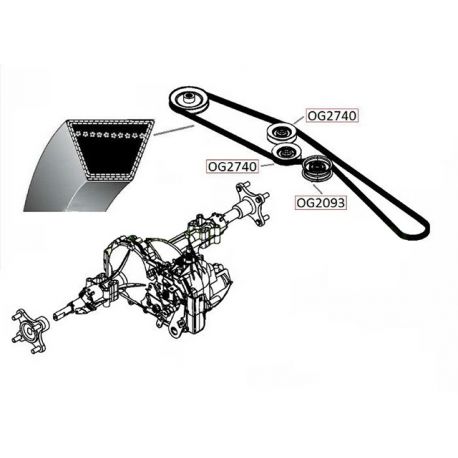 Pasek klinowy napędu jazdy MTD, Cub Cadet CC1015, CC1022, LTX1045 nr 754-04207