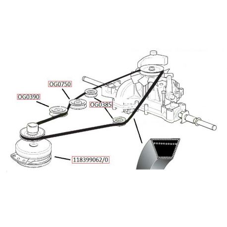 Pasek Honda  HF2216H, HF2218H, HF2315, HF2417, HF2620 (HME, HMF, HTE, HTF) nr. 80477-VK1-003