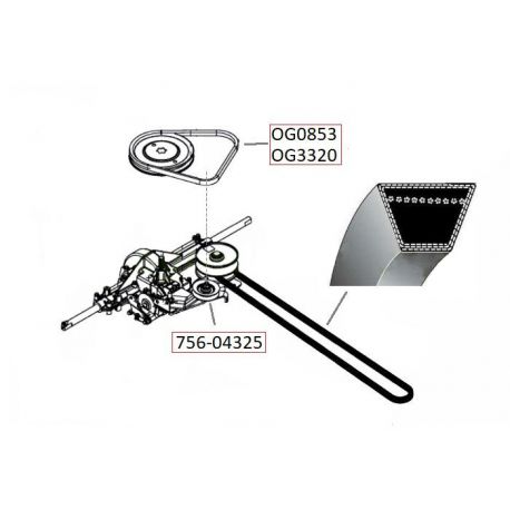 Pasek klinowy napędu Jazdy Cub Cadet CC 713 F nr 754-04249